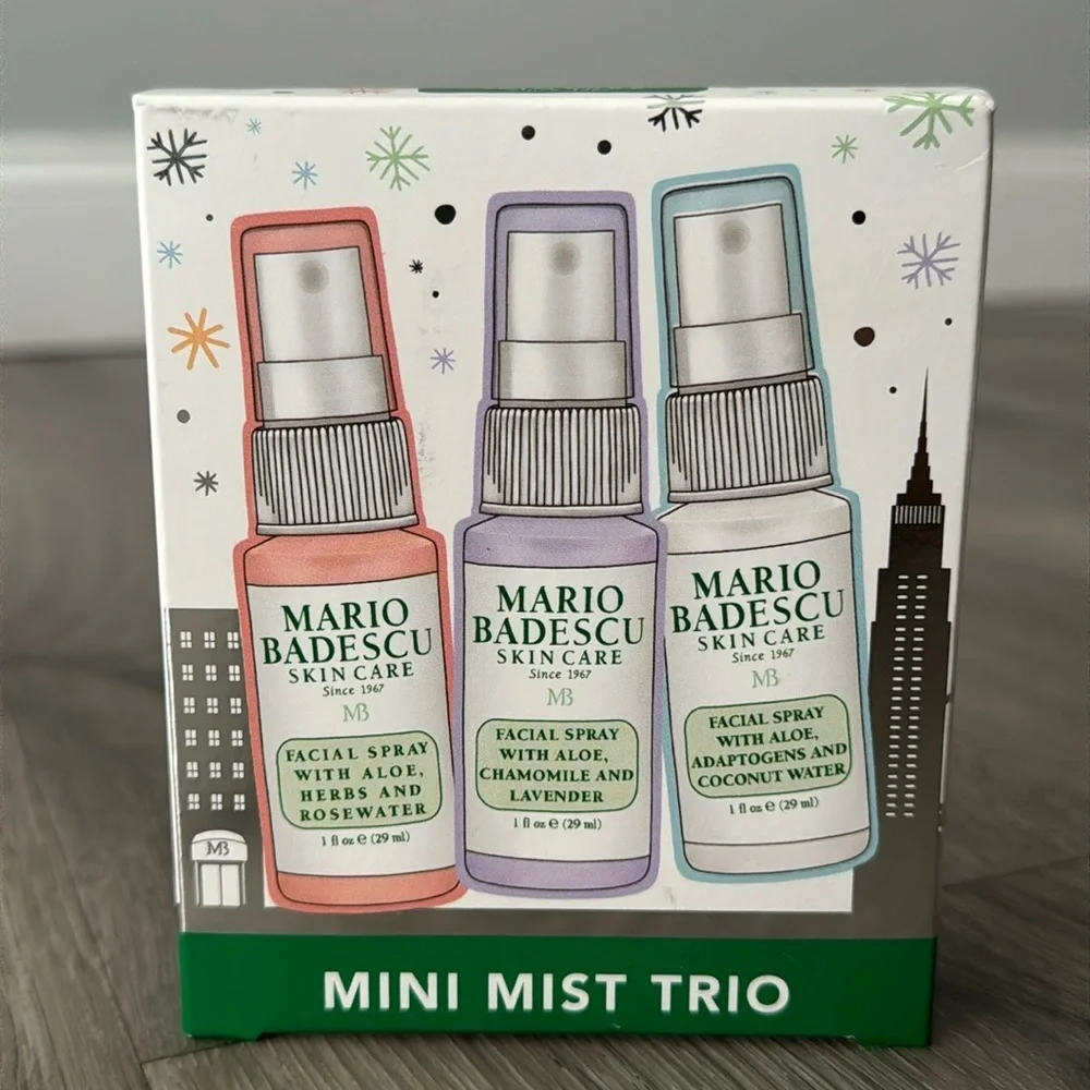 Mario Badescu Skin Care Trio Set Spritz, Mist, Glow, Facial Spray Set of 3